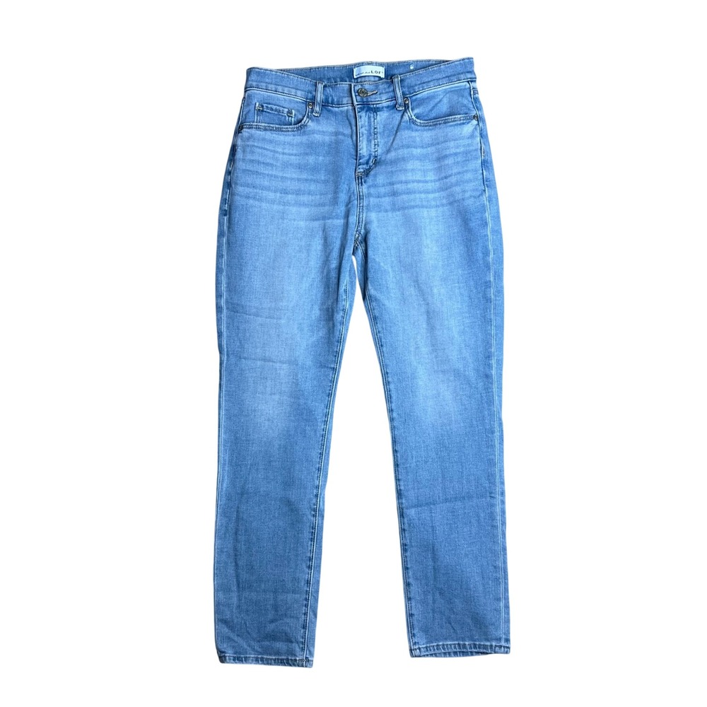 Loft The Girlfriend Jeans Sz 6P 28 Light Wash Straight Denim 29x27